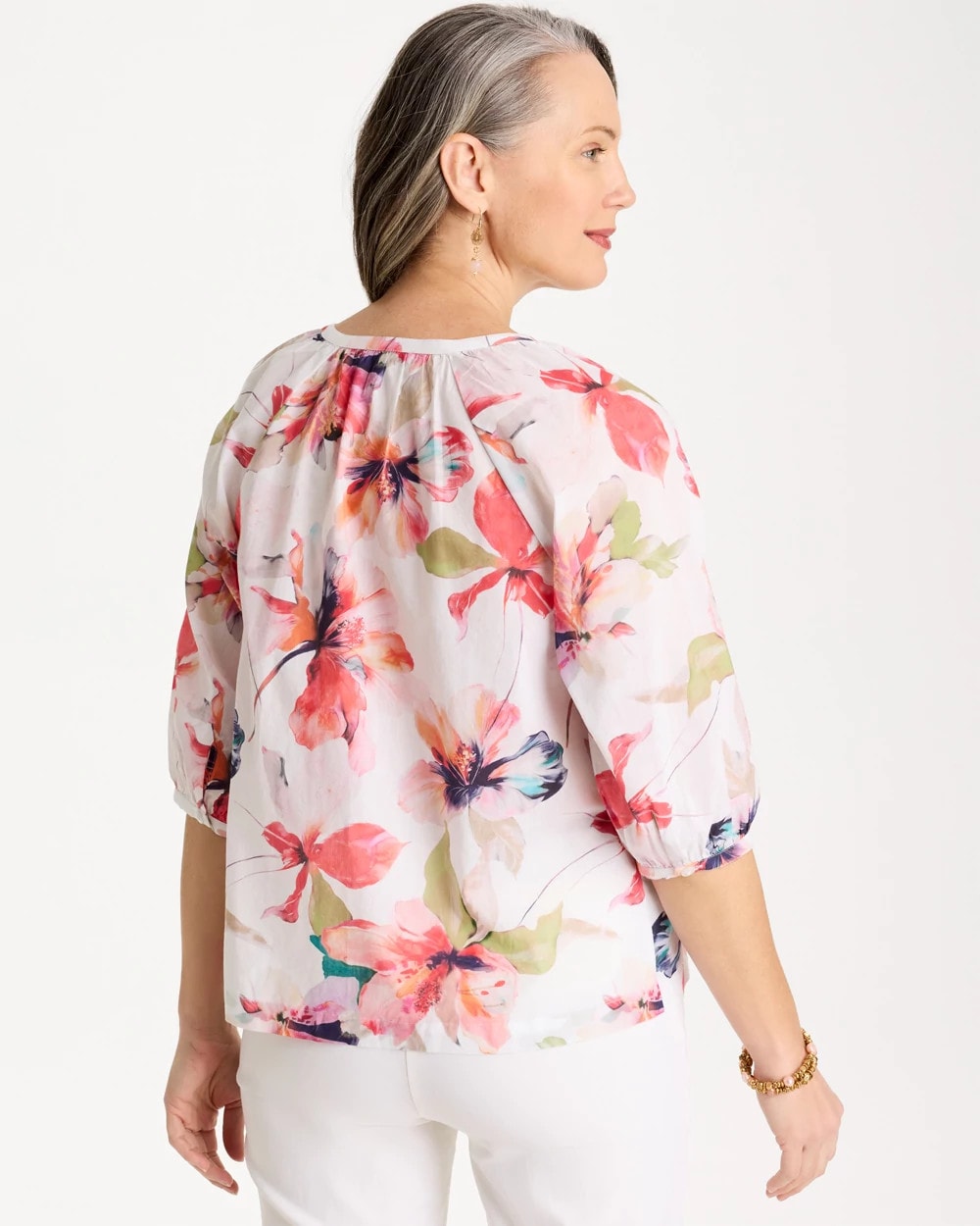 Chico's Classic | Cotton Voile Croix Collage Blouse