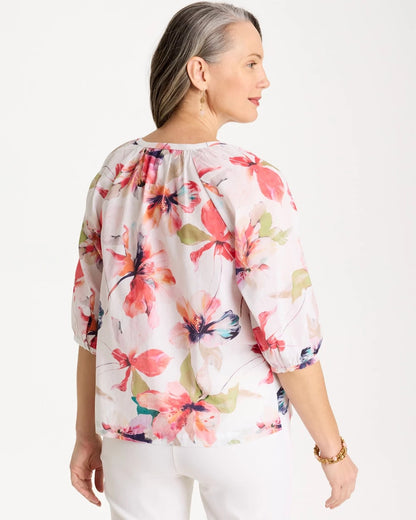 Chico's Classic | Cotton Voile Croix Collage Blouse
