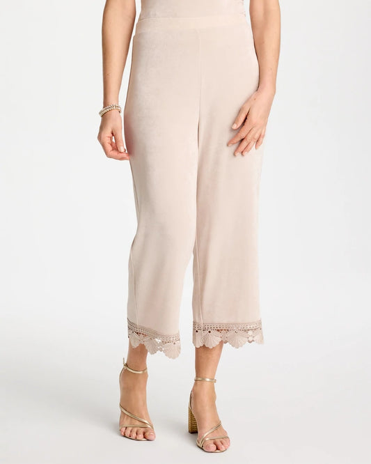 Chico's Exclusive | Travelers™ Lace Trim Cropped Pants