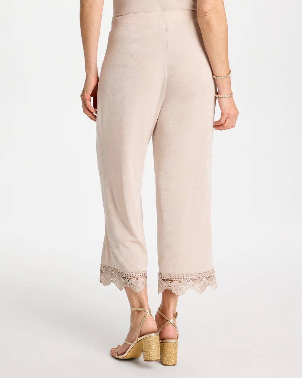 Chico's Exclusive | Travelers™ Lace Trim Cropped Pants