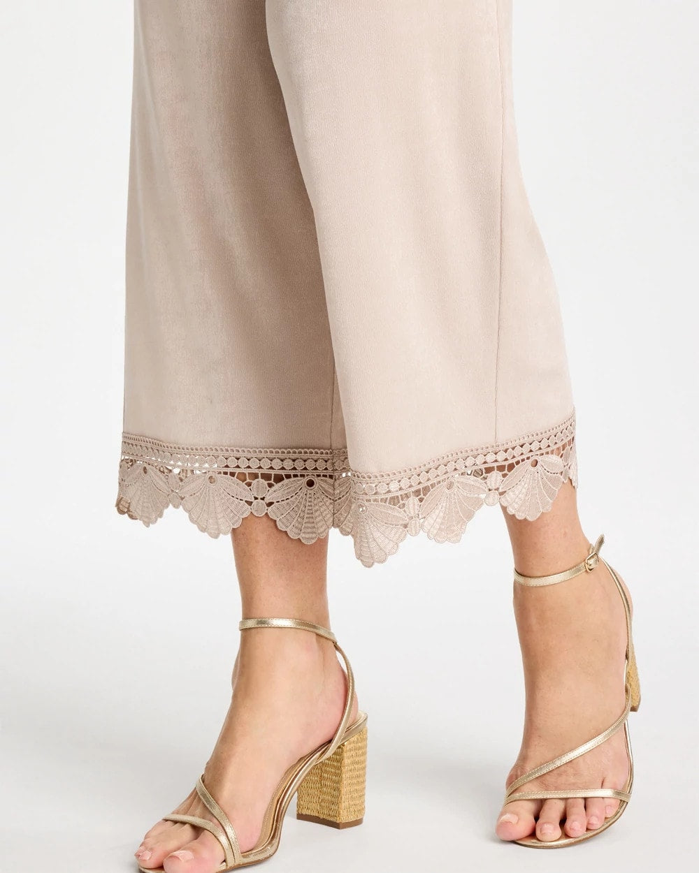 Chico's Exclusive | Travelers™ Lace Trim Cropped Pants