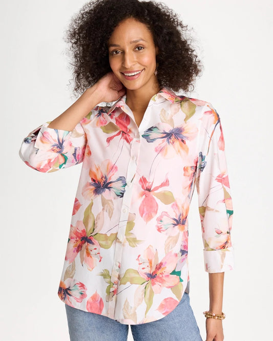 Chico's Great Value | No Iron™ Stretch Croix Collage Shirt