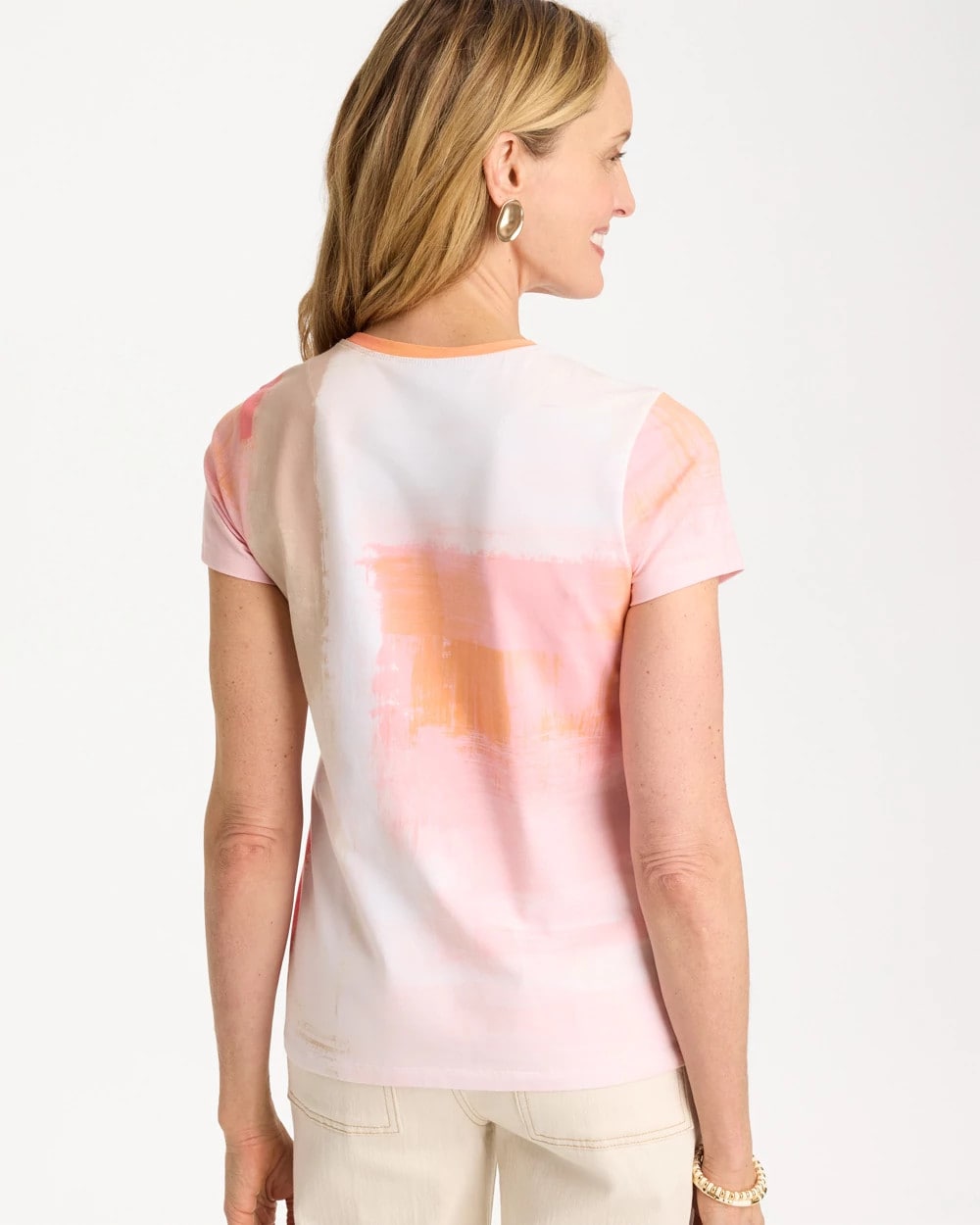 Chico's Value | Cotton Stretch Watercolor Cap Sleeve Tee
