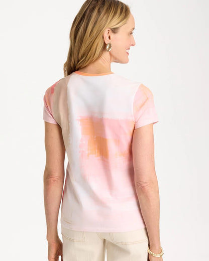 Chico's Value | Cotton Stretch Watercolor Cap Sleeve Tee