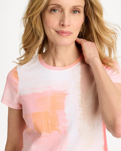 Chico's Value | Cotton Stretch Watercolor Cap Sleeve Tee