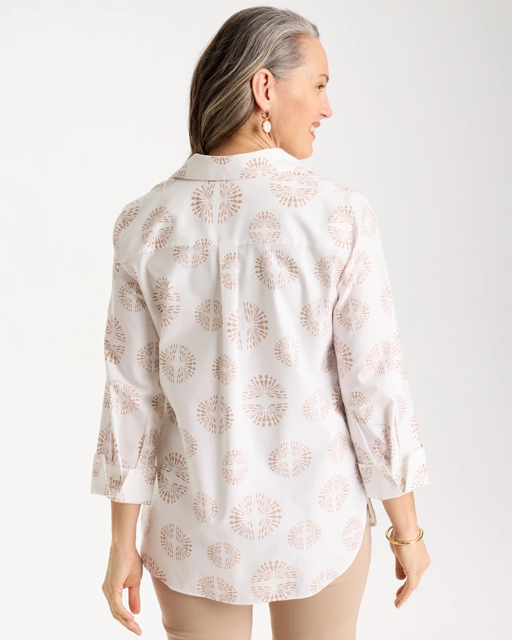 Chico's Top Pick | No Iron™ Stretch Stamped Shirt