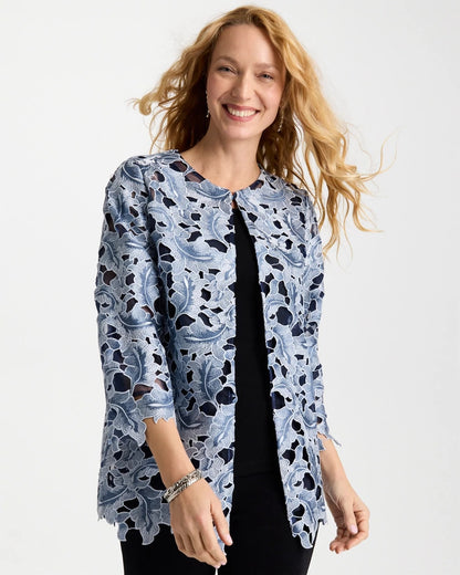 Chico's Great Value | Travelers™ Collection Contrast Lined Lace Jacket