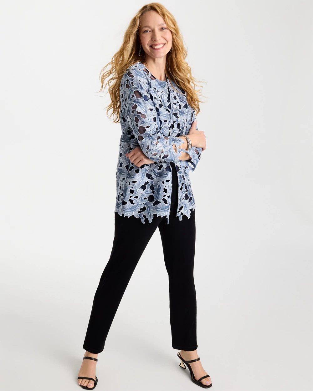 Chico's Great Value | Travelers™ Collection Contrast Lined Lace Jacket