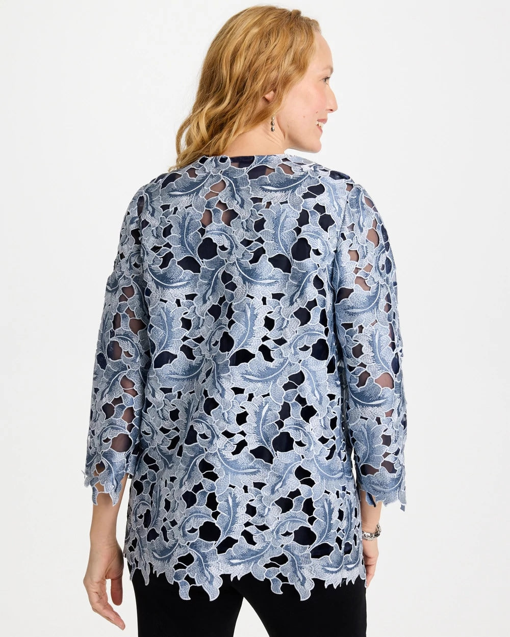Chico's Great Value | Travelers™ Collection Contrast Lined Lace Jacket