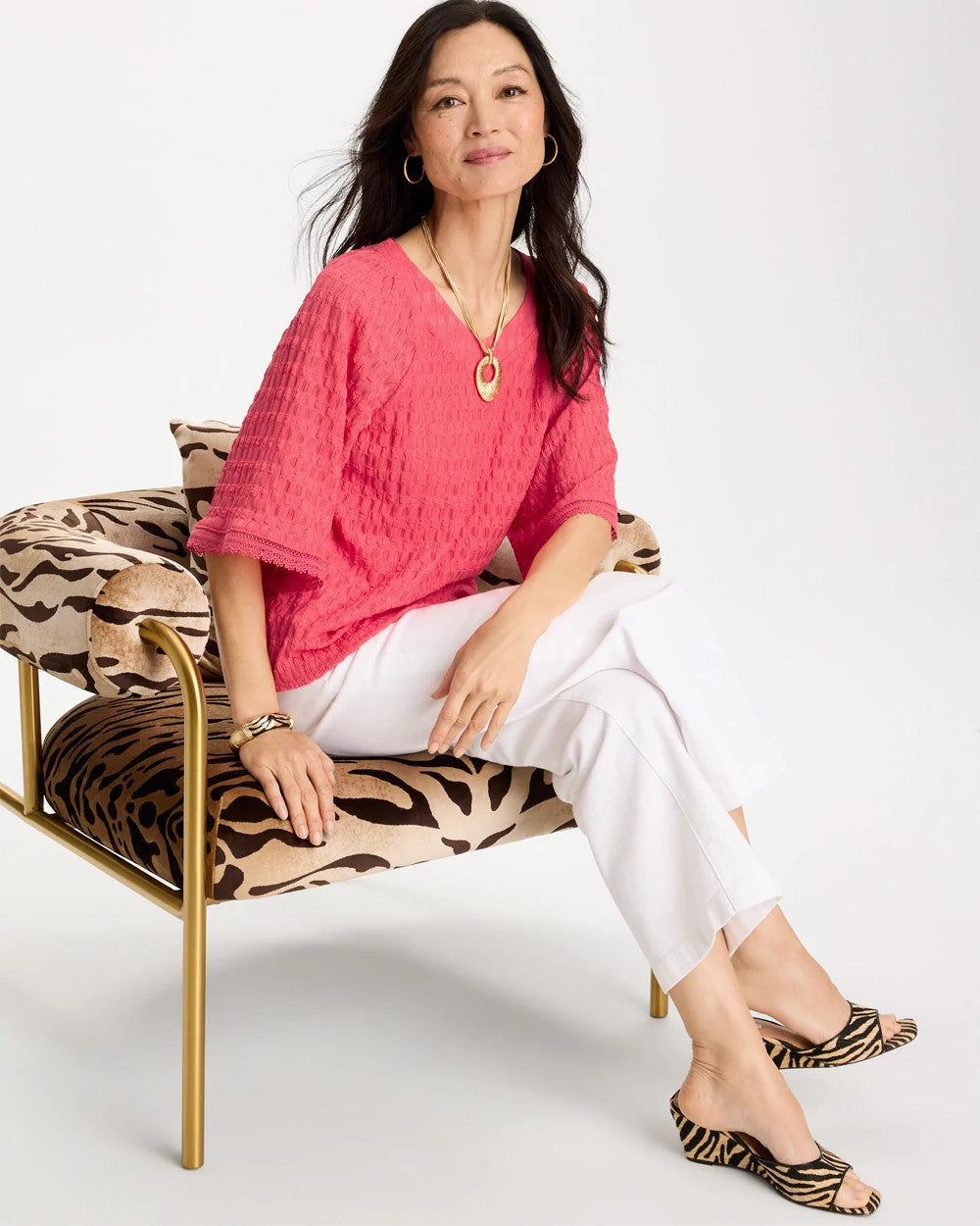 Chico's Featured | Crinkle Lace Knit Raglan Tee
