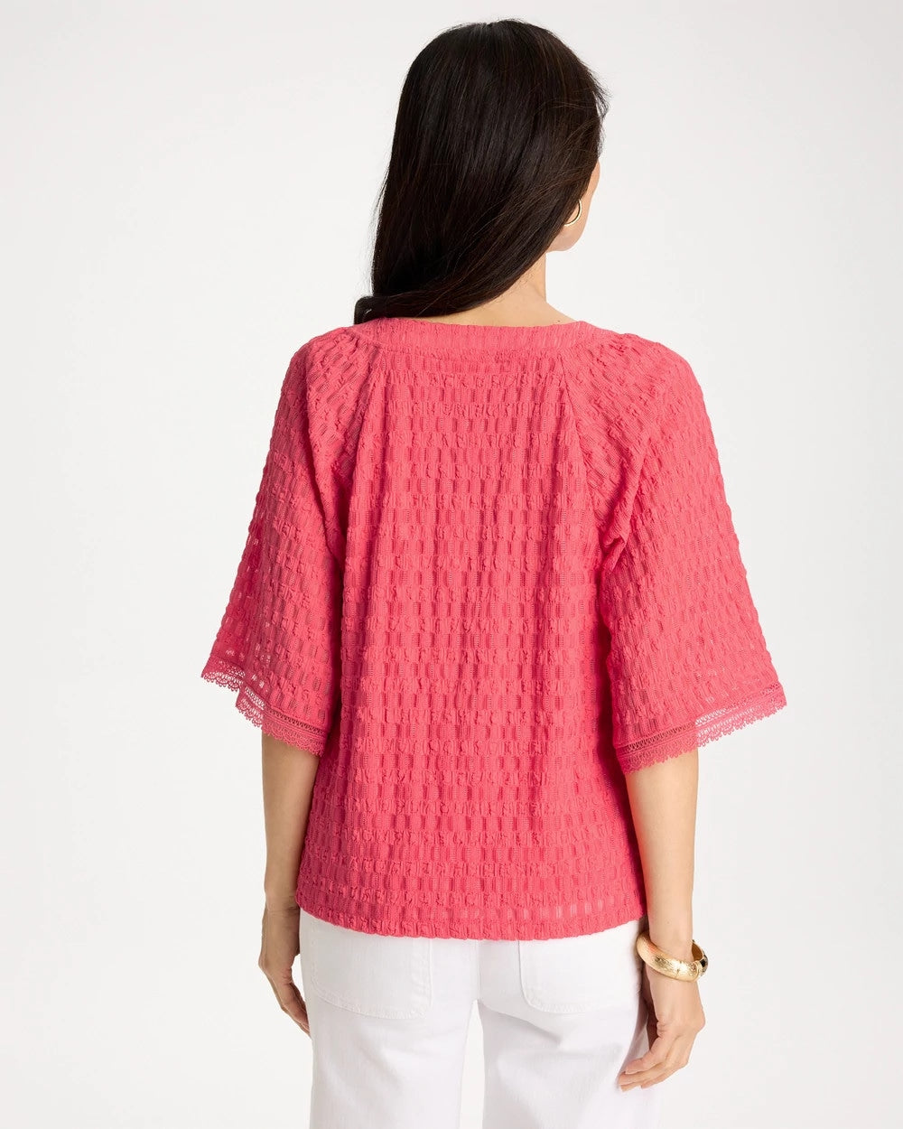 Chico's Featured | Crinkle Lace Knit Raglan Tee