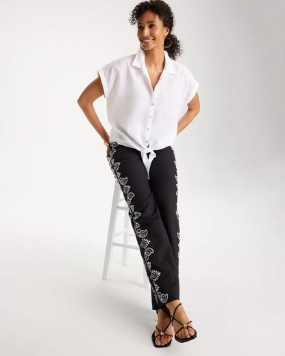 Chico's Special Offer | No Iron™ Linen Tie-Front Cap Sleeve Shirt
