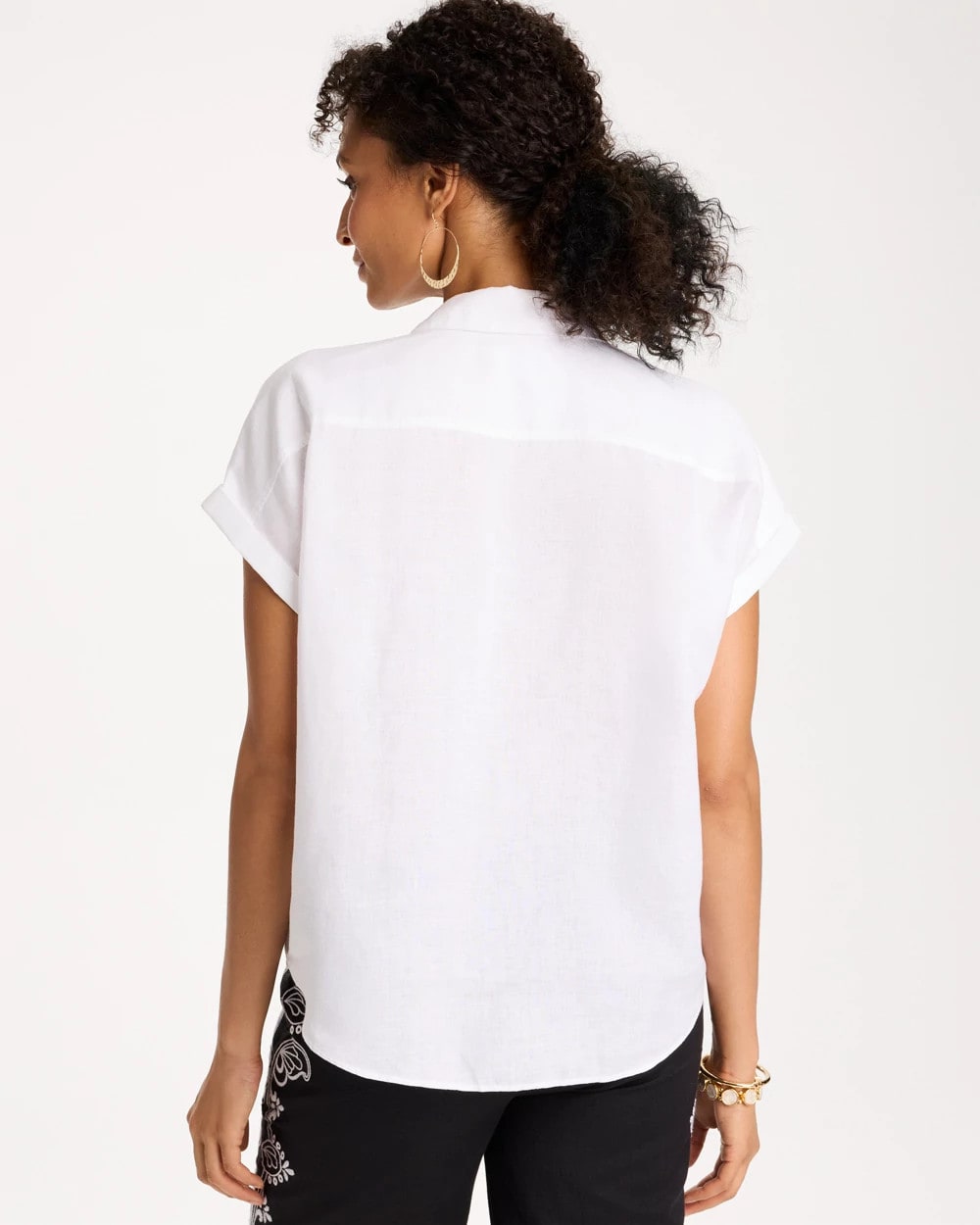 Chico's Special Offer | No Iron™ Linen Tie-Front Cap Sleeve Shirt