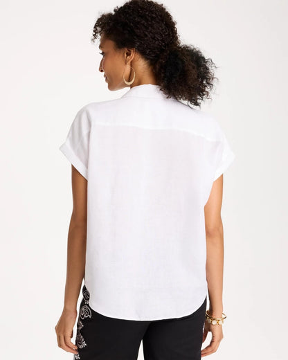 Chico's Special Offer | No Iron™ Linen Tie-Front Cap Sleeve Shirt