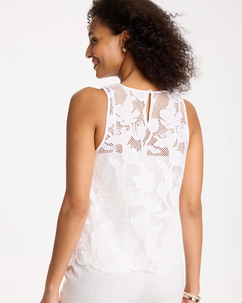 Chico's Discount | Petal Lace Applique Tank