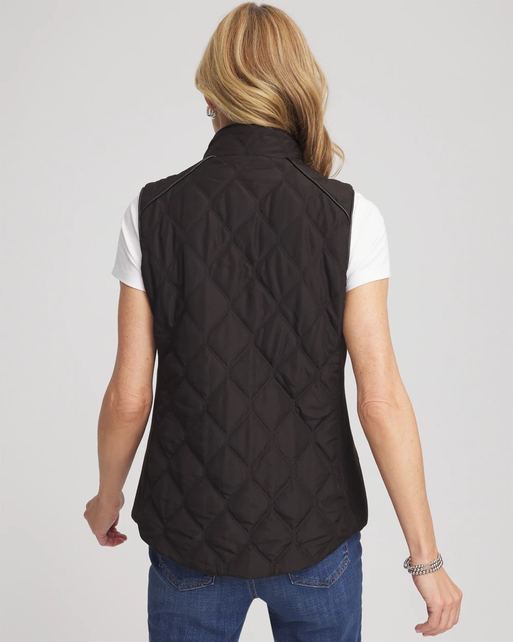 Chico's Best Price | Rib Trim Quilted Vest
