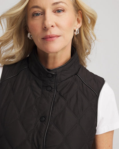 Chico's Best Price | Rib Trim Quilted Vest