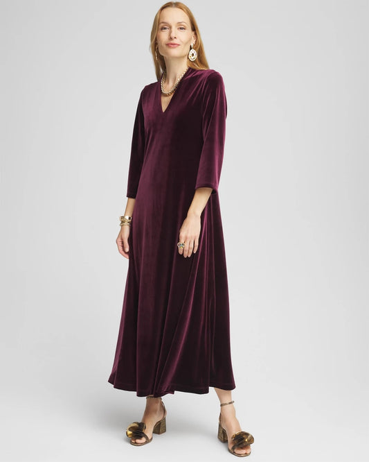 Chico's Special Offer | V-Neck Velour Midi Dress