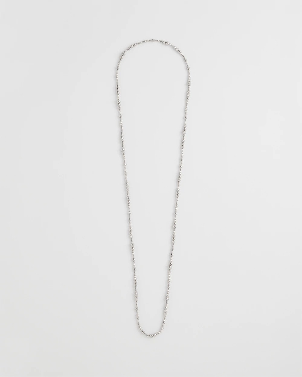 Chico's Signature | Silvertone Long Beaded Necklace