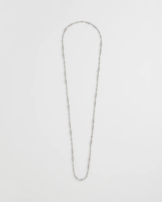 Chico's Signature | Silvertone Long Beaded Necklace