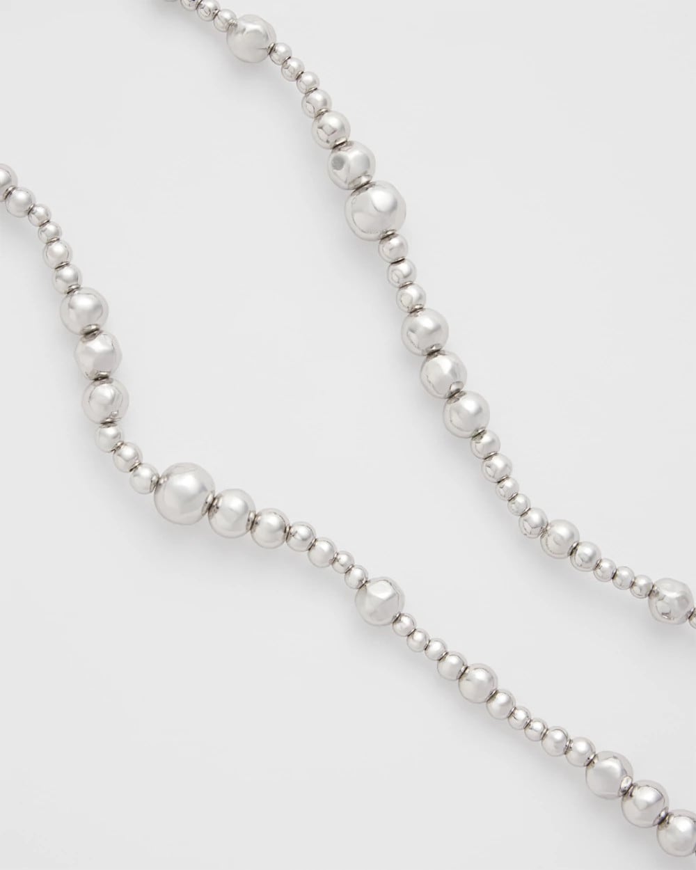 Chico's Signature | Silvertone Long Beaded Necklace