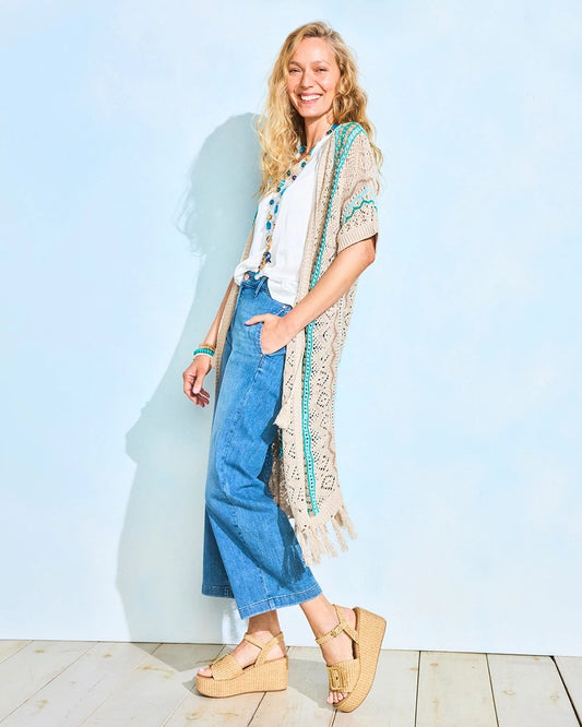 Chico's Great Value | Rainbow Crochet Pointelle Vest