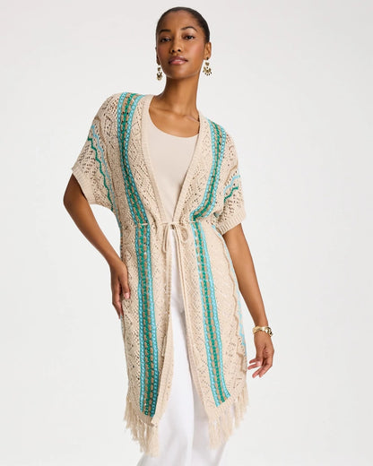 Chico's Great Value | Rainbow Crochet Pointelle Vest