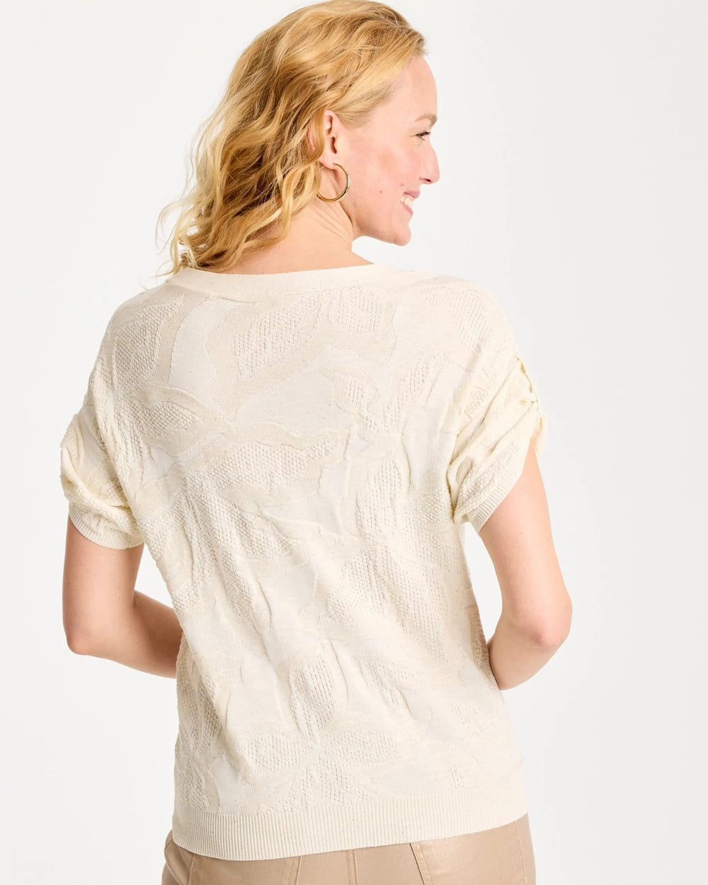 Chico's Special Offer | Floral Jacquard Dolman Pullover Sweater