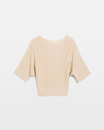 Chico's Essential | Metallic Pleated Dolman Pullover Sweater