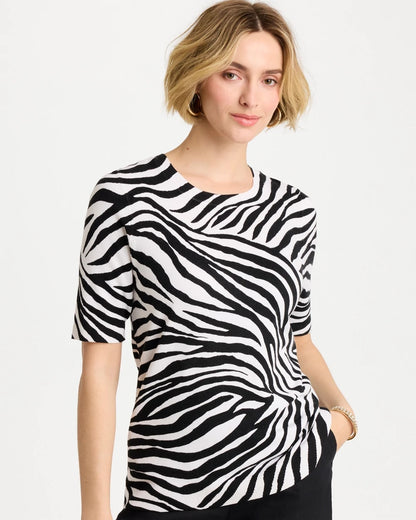 Chico's Hot Sale | Ella Zebra Crewneck Pullover Sweater