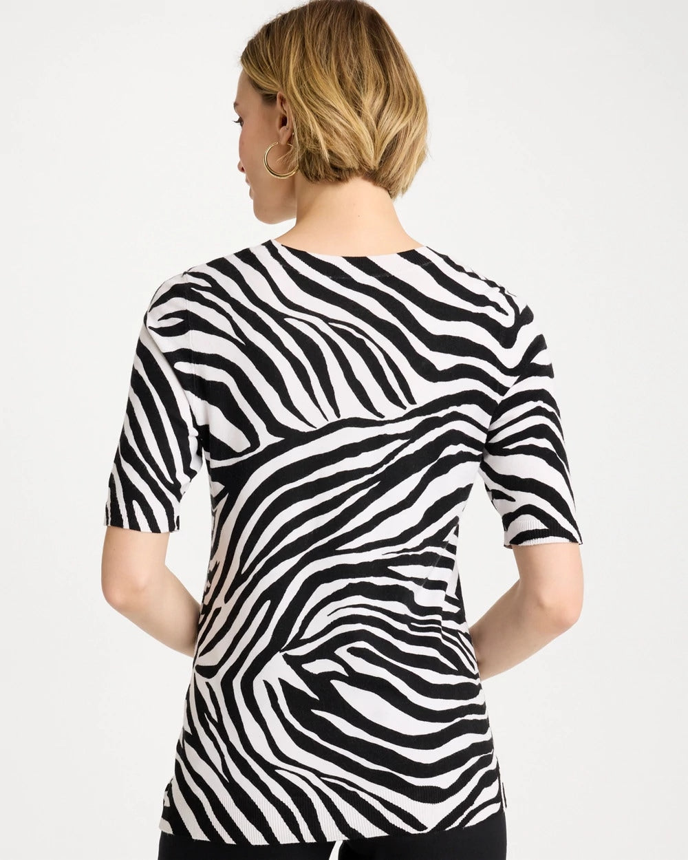 Chico's Hot Sale | Ella Zebra Crewneck Pullover Sweater