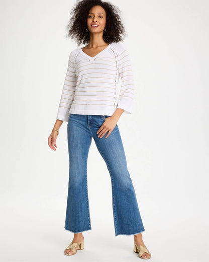 Chico's Latest | Metallic Striped Pullover Sweater