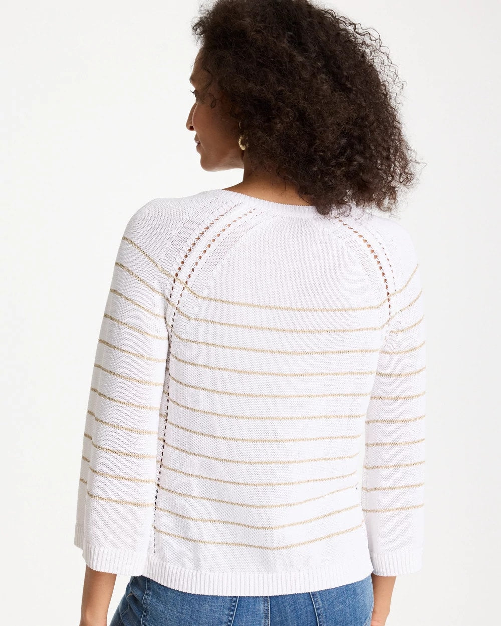 Chico's Latest | Metallic Striped Pullover Sweater