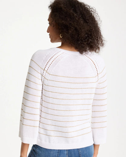 Chico's Latest | Metallic Striped Pullover Sweater