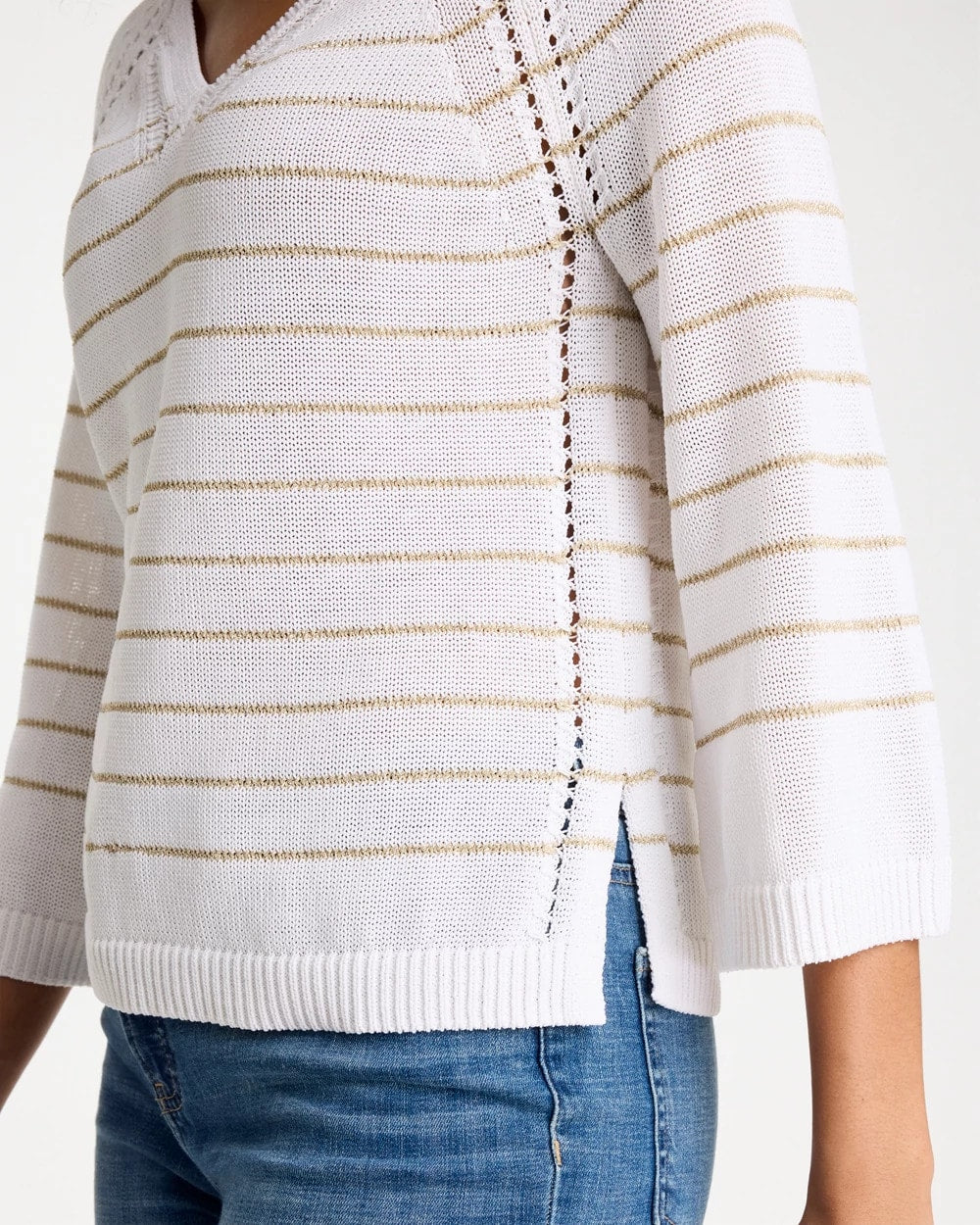 Chico's Latest | Metallic Striped Pullover Sweater