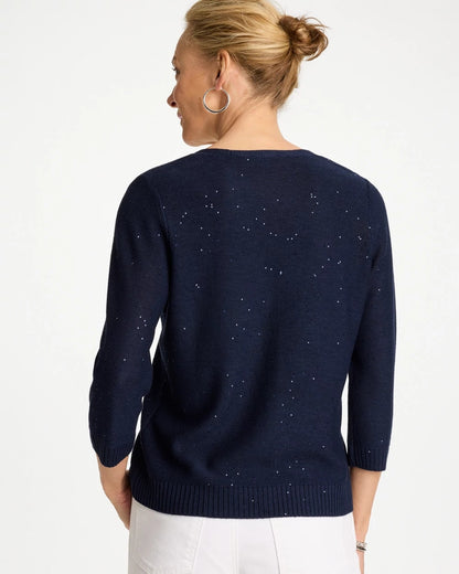 Chico's Recommended | Stitchy Sequin V-Neck Cardigan