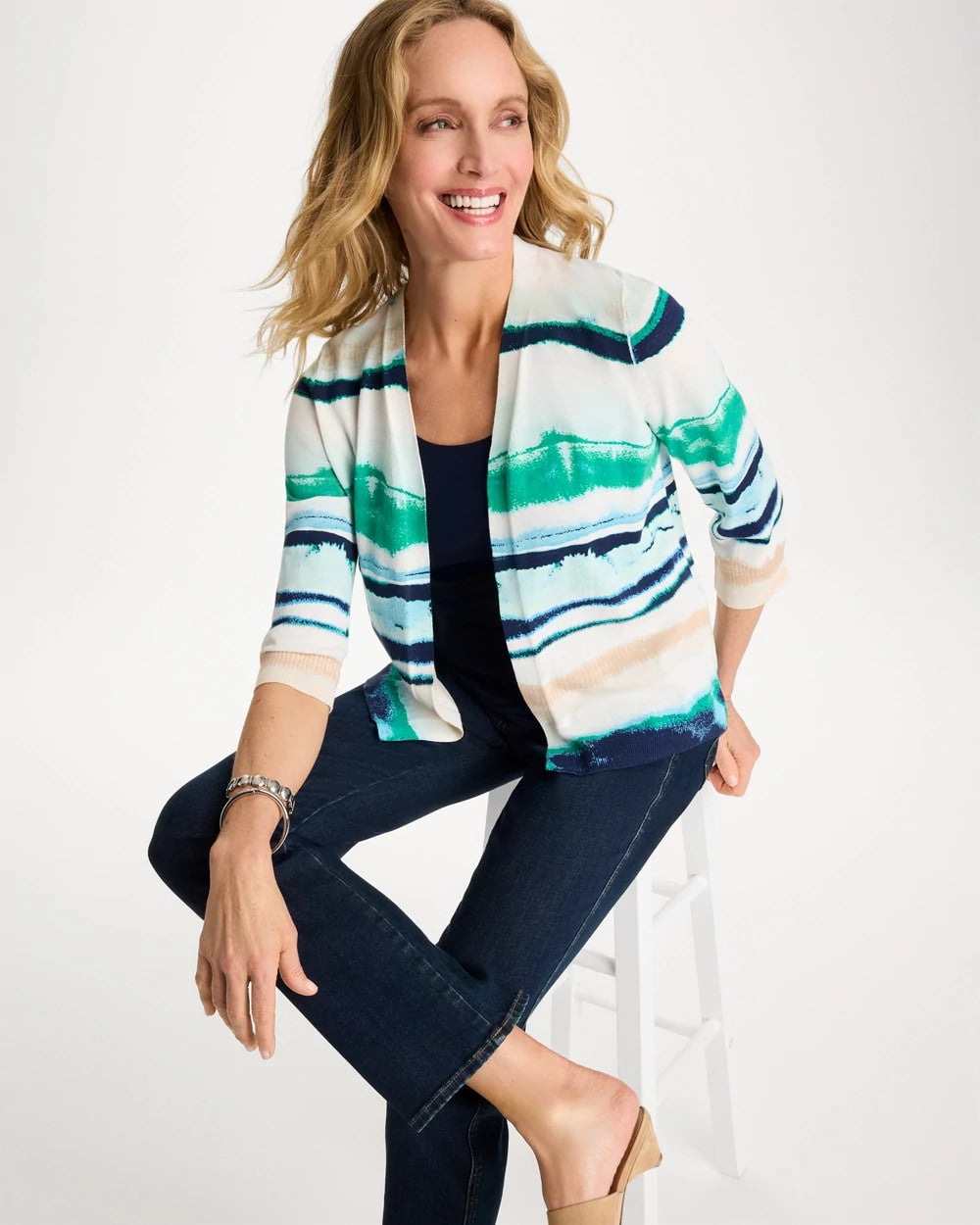 Chico's Value | Grotto Striped Summer Romance Cardigan