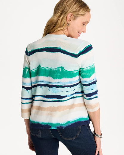Chico's Value | Grotto Striped Summer Romance Cardigan