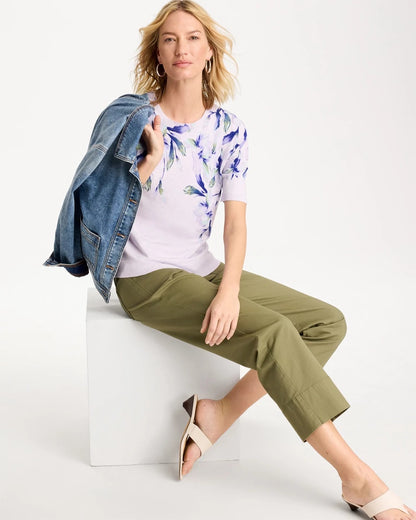 Chico's Quality | Ella Short-Sleeve Orchid Sweater