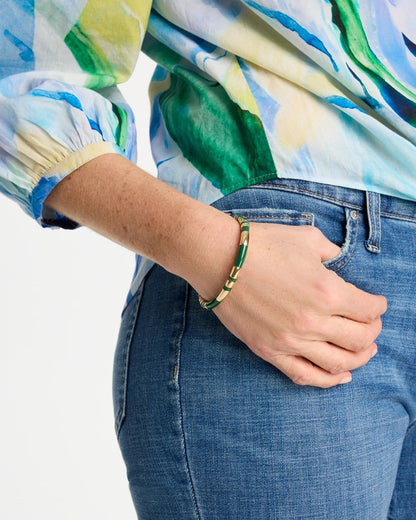 Chico's Special Offer | Green Enamel Hinge Bangle