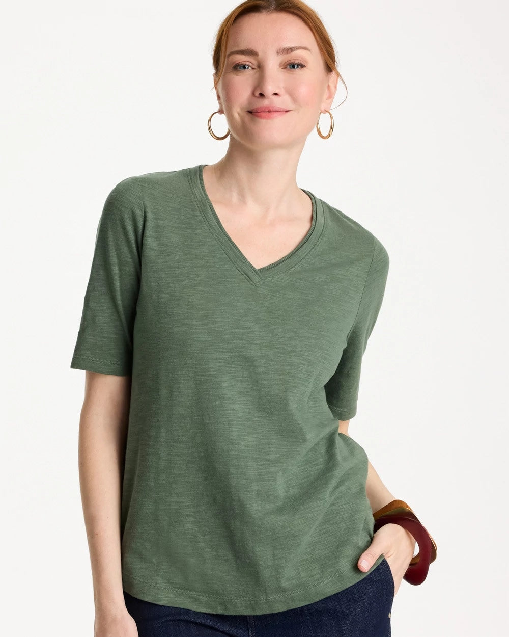 Chico's Discount | Cotton Slub V-Neck Tee