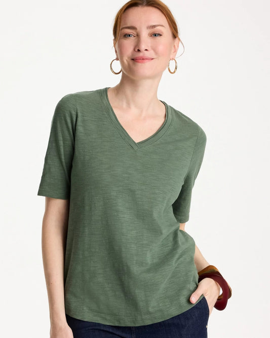 Chico's Discount | Cotton Slub V-Neck Tee