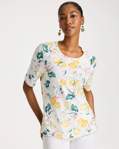 Chico's Latest | Cotton Slub Printed Tee