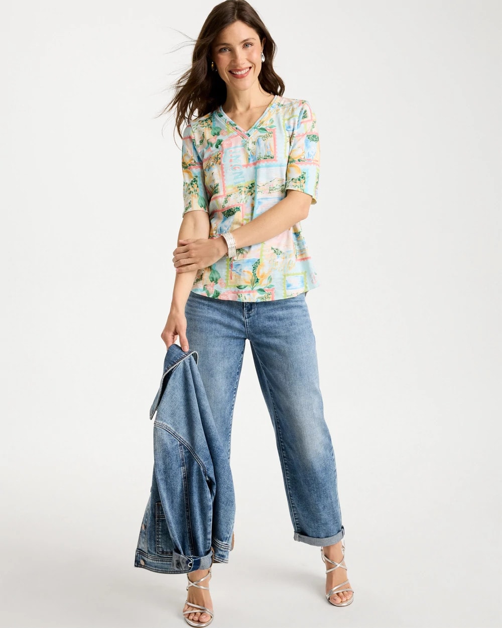 Chico's Premium | Limoni Dolci Cotton Slub V-Neck Tee