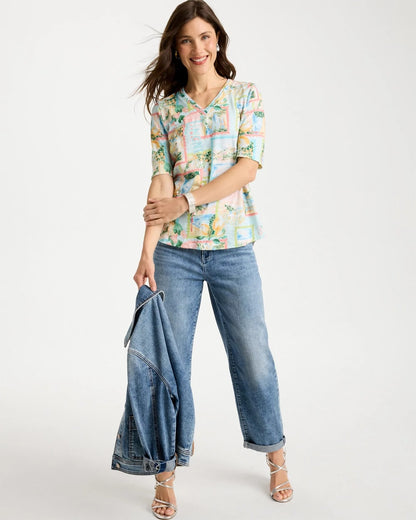 Chico's Premium | Limoni Dolci Cotton Slub V-Neck Tee