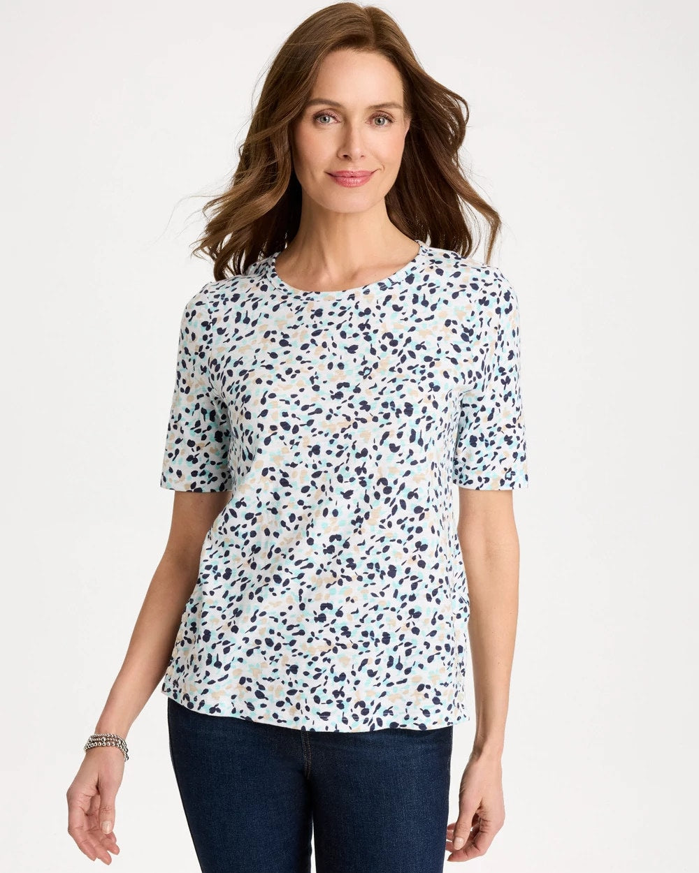Chico's Signature | Cotton Slub Printed Tee