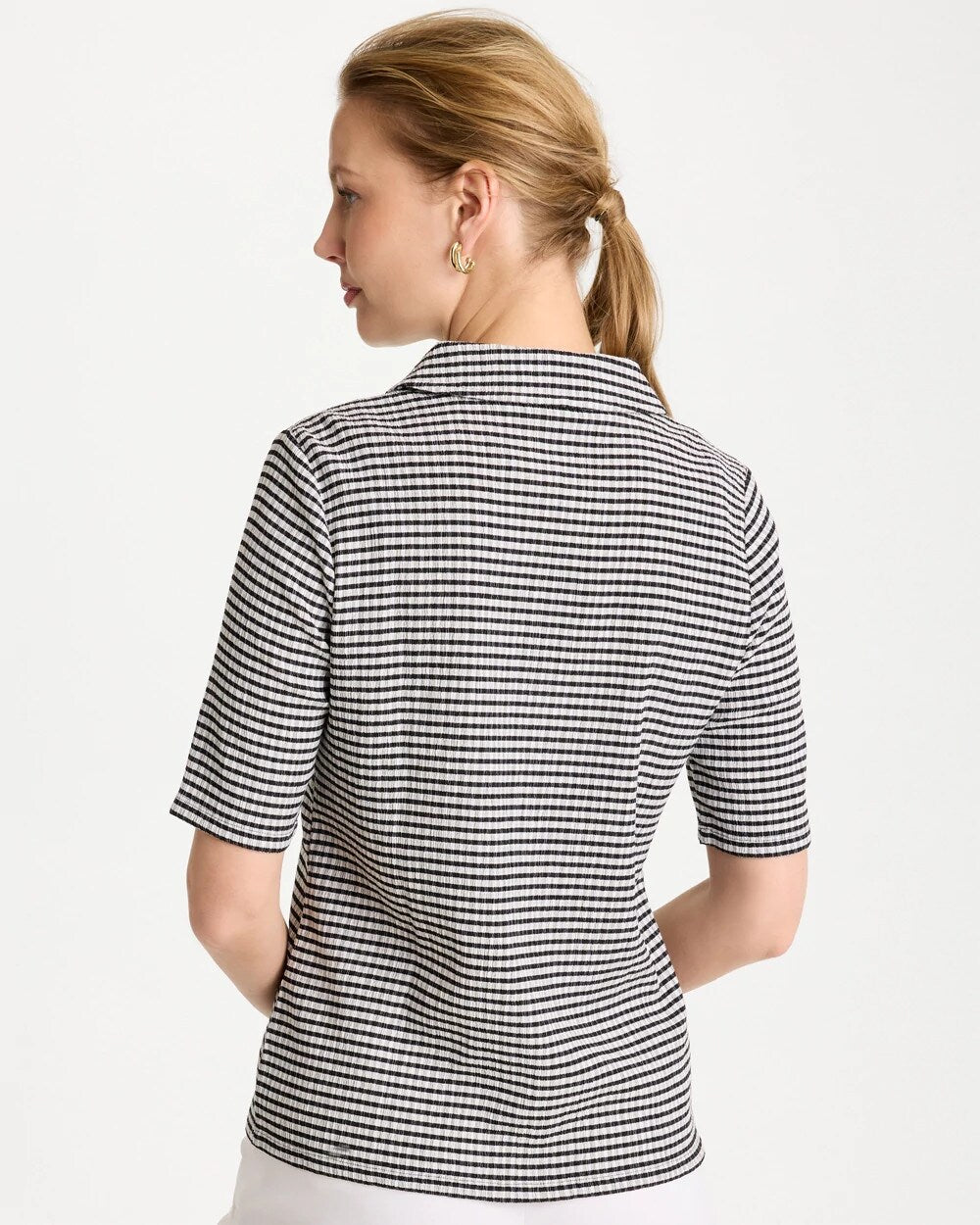 Chico's Trending | Gingham Textured Camp Tee