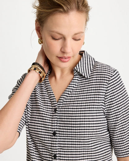 Chico's Trending | Gingham Textured Camp Tee