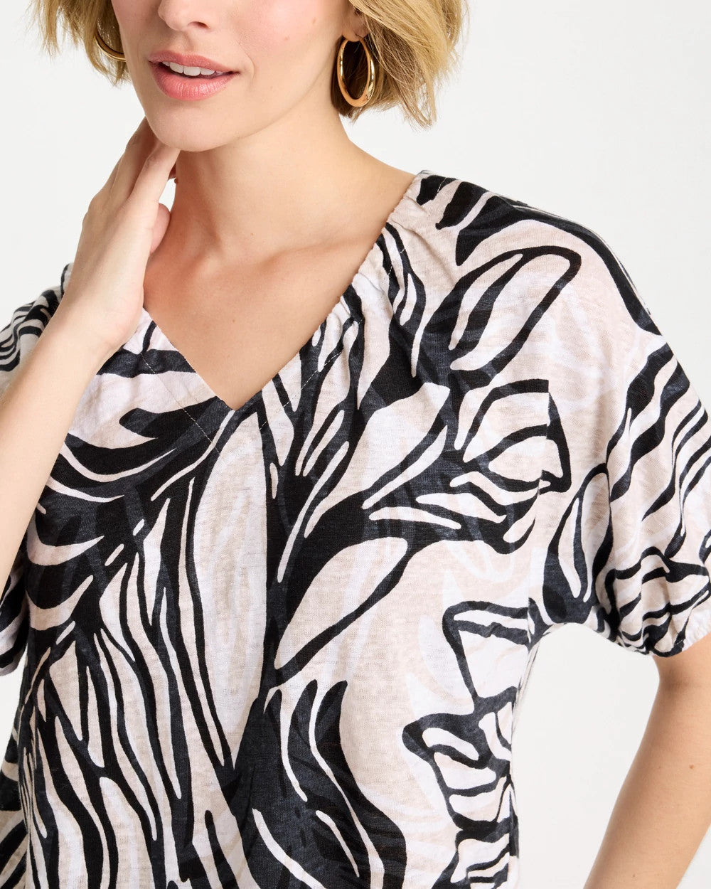 Chico's Value | Linen Ruched Palm Tee