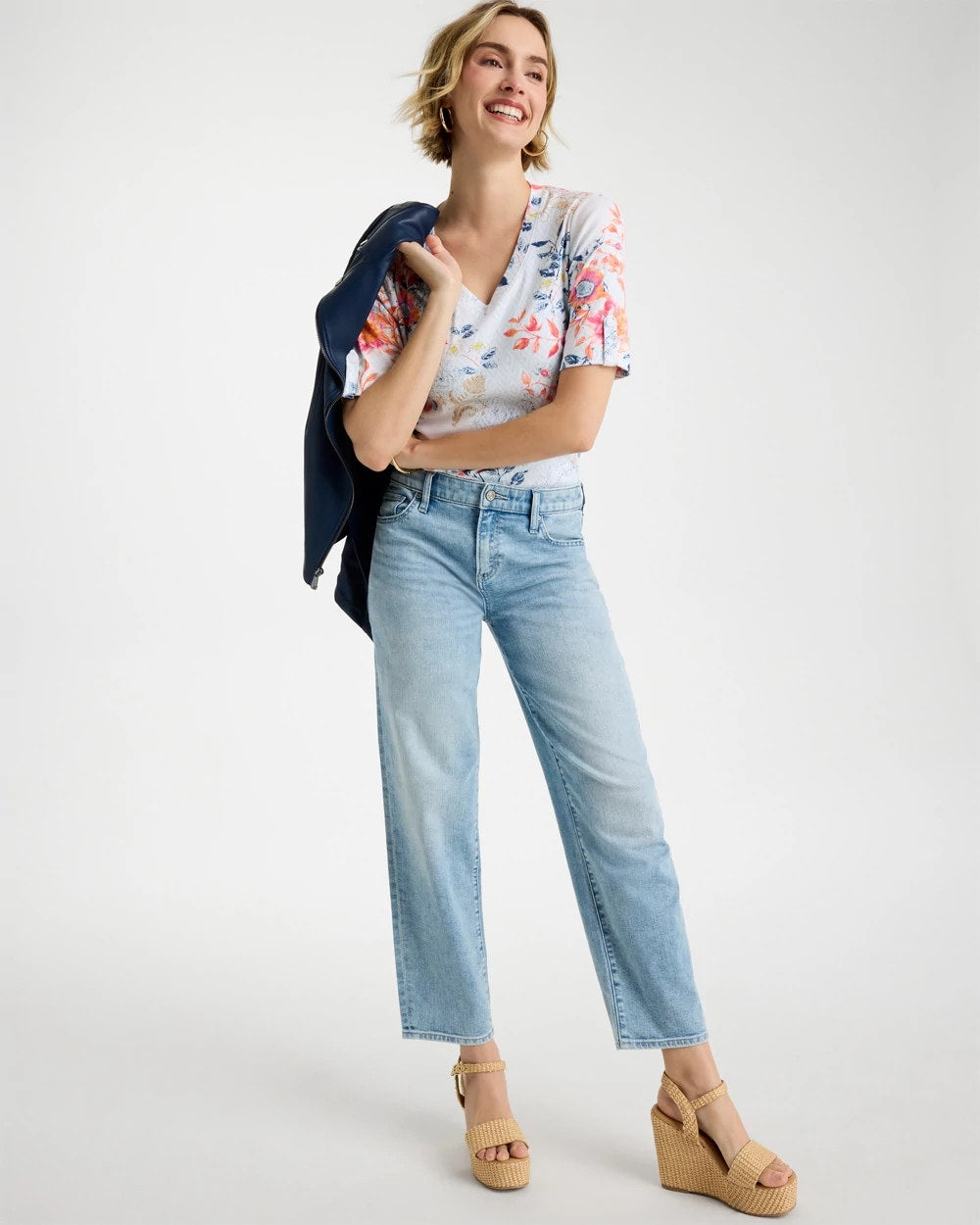 Chico's Best Seller | Pima Floral Elbow Sleeve Tee